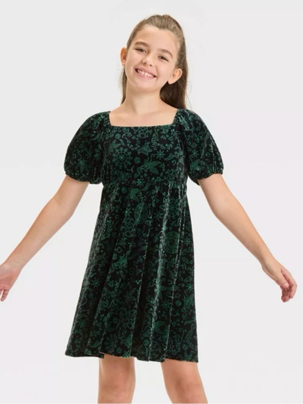 Paul Tazewell Black Green Velour Wicked Elphaba Dress
